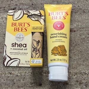 New! Burt's Bees Yellow Hand Cream and Shea Lip Balm